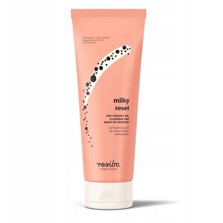 2 az 1-ben krémes tisztító és sminklemosó gél, Resibo, 100 ml, finom textúra, érzékeny bőrre
