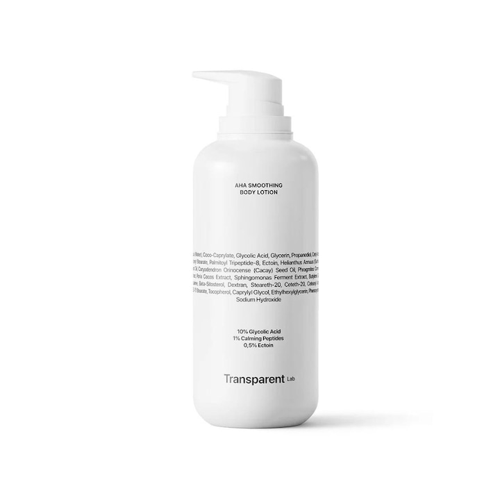 Lotiune de corp Transparent Lab AHA, 400ml, netezire si hidratare, transparenta