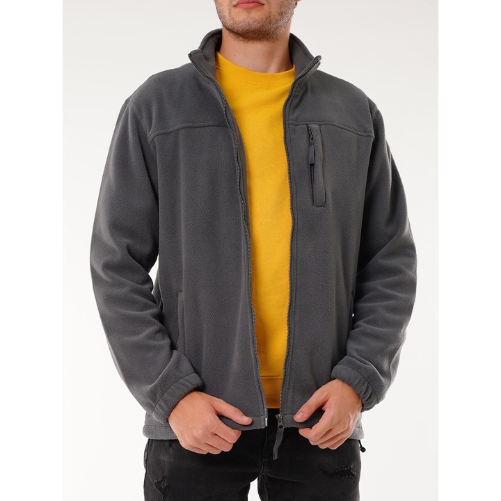 Men's tracksuits,Arina,With neck warmer,Full zip, Gri