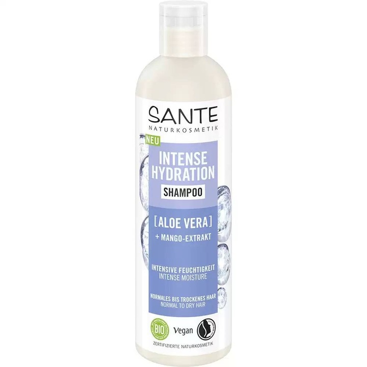 Sampon hidratant cu aloe vera si extract de mango, 250ml, Sante