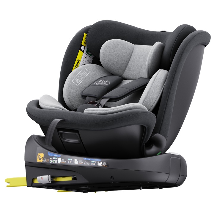 Столче за кола B-Joy DELUXE BUF BOOF iSIZE Grey с Isofix позиция за сън 165 градуса въртяща се на 360 градуса 40-150 см