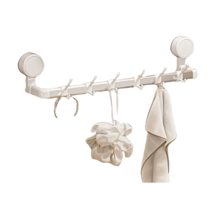 Suport pentru ustensile, Suport pentru baie, suport pentru prosoape, suport pentru bucatarie、 alb, 536mm, multifunctional, plastic