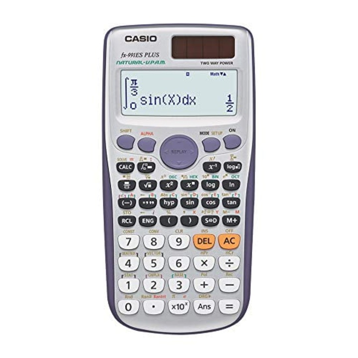 Научен калкулатор CASIO FX-991ESPLUS, 1417 функции, голям екран, слънчева енергия и батерия