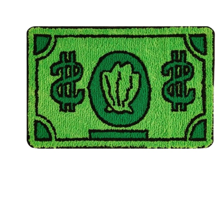 Covor copii, 50x75cm, design bani, antiderapant, microfibra moale