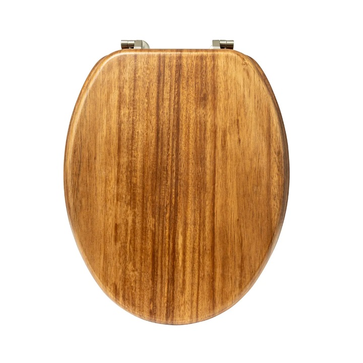 Капак за тоалетна чиния от акация, универсален, дърво, 46,5 x 37 x H 6,4 cm