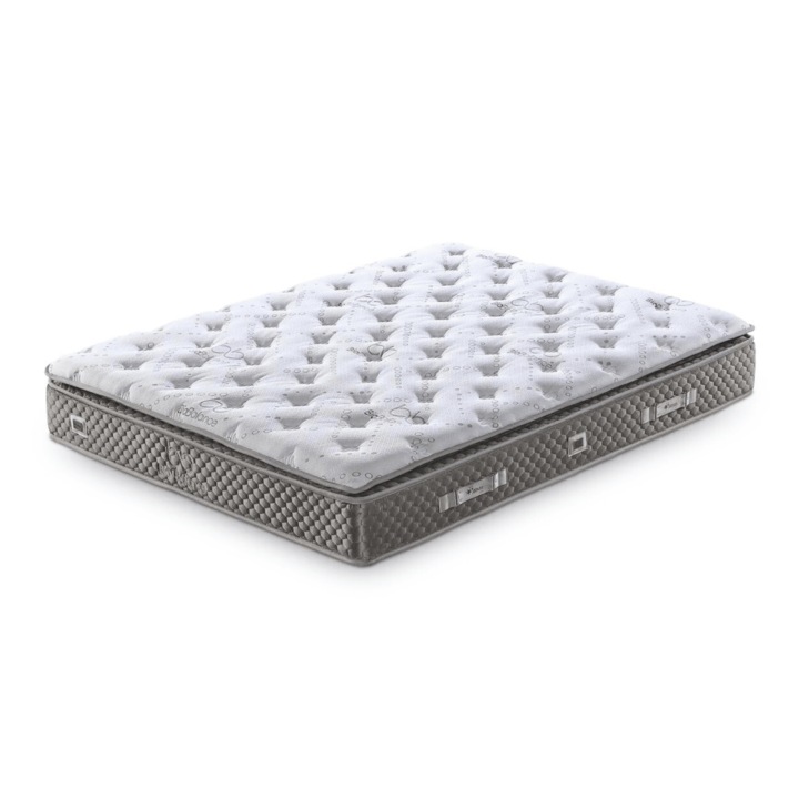 Bio Balance matrac, 160x200 cm, egyedi rugós, közepes keménységű, 30 cm magas, szürke