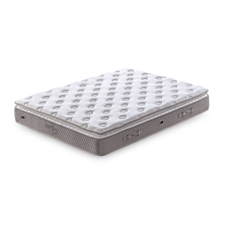 Saltea Bamboo, 160x200 cm, functie de control al umiditatii, tesatura din fibre naturale de bambus, maro, 30 cm inaltime, duritate medie