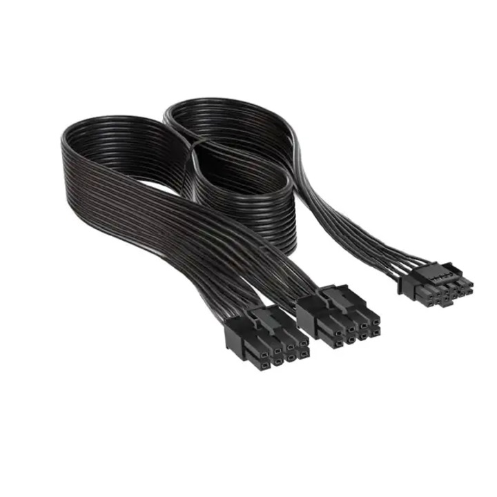 Кабел Corsair, JENUOS®, 12+4pin, 600W, 12VHPWR, PCIe 5.0, 60cm, черен
