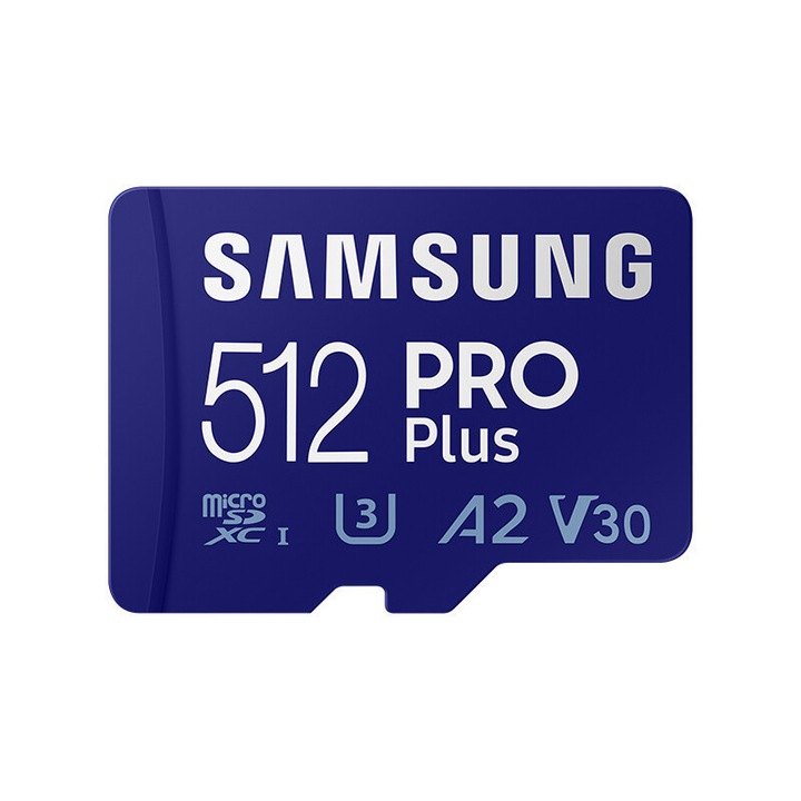 Карта памет Samsung PRO Plus MicroSD-512GB, 180 MB/sec, UHS, U3, V30, A2