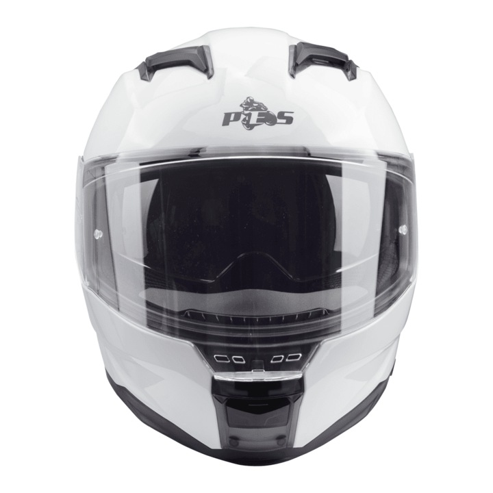 Каска за мотор PES M3-922, Поляризирани очила, Цяла лицева защита за мотоциклети, скутери и ATV, ECE R22-06, DOT, Бяла, M