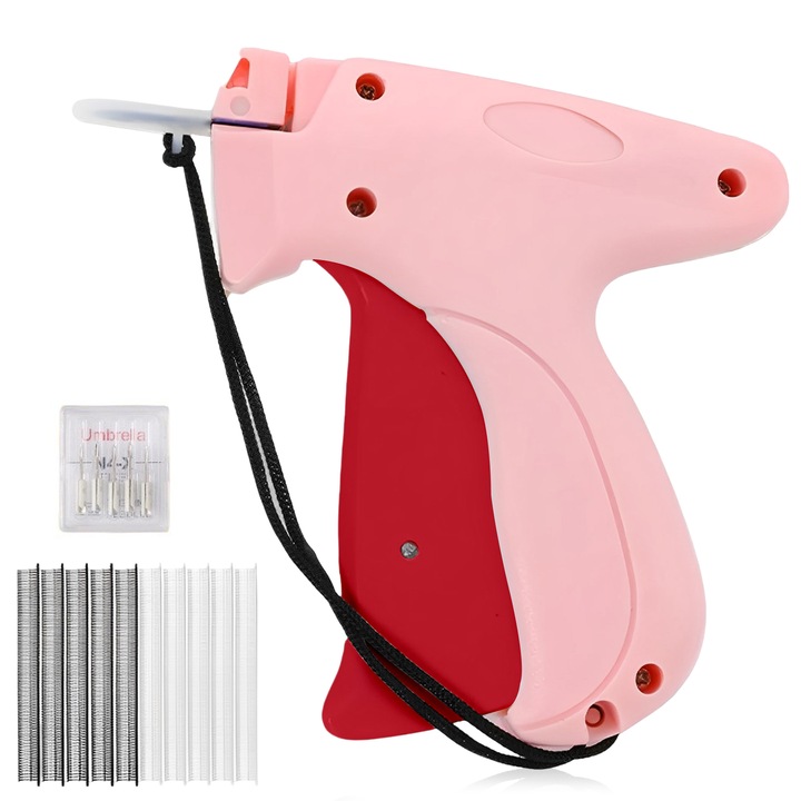 Pistol de agatat etichete, 14x20x4cm, set cu 5 ace fine si 1000 de prinderi