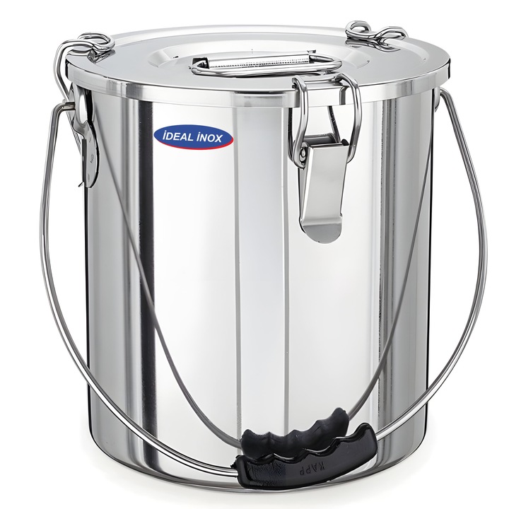 Oala inox transport cu 3 cleme toarta banda silicon si fund cu 3 straturi de izolare 21 l Ideal Inox inox 18/10 dimensiuni 30x32 (h) cm