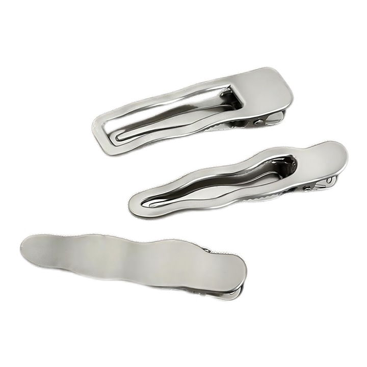 3 db-os hajcsat készlet, fém, ezüst