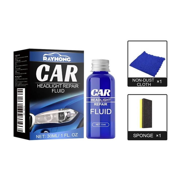 Set lichid de reparatie a farurilor auto, agent de reconditie, 250ml