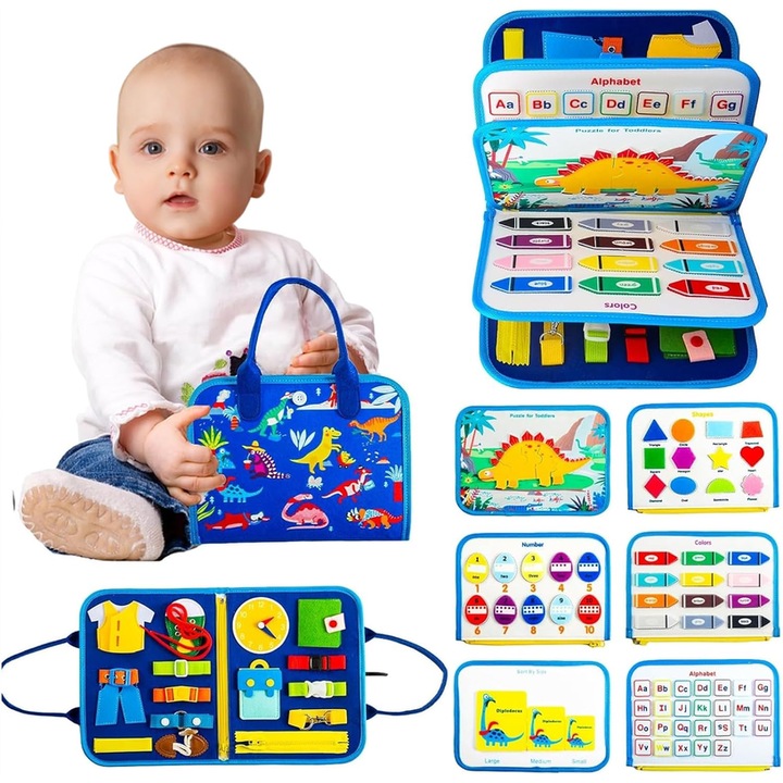 Монтесори играчки за малки деца, Busy Board Travel Toys за малки деца Quiet Book Сензорни играчки за малки деца 1 2 3 4
