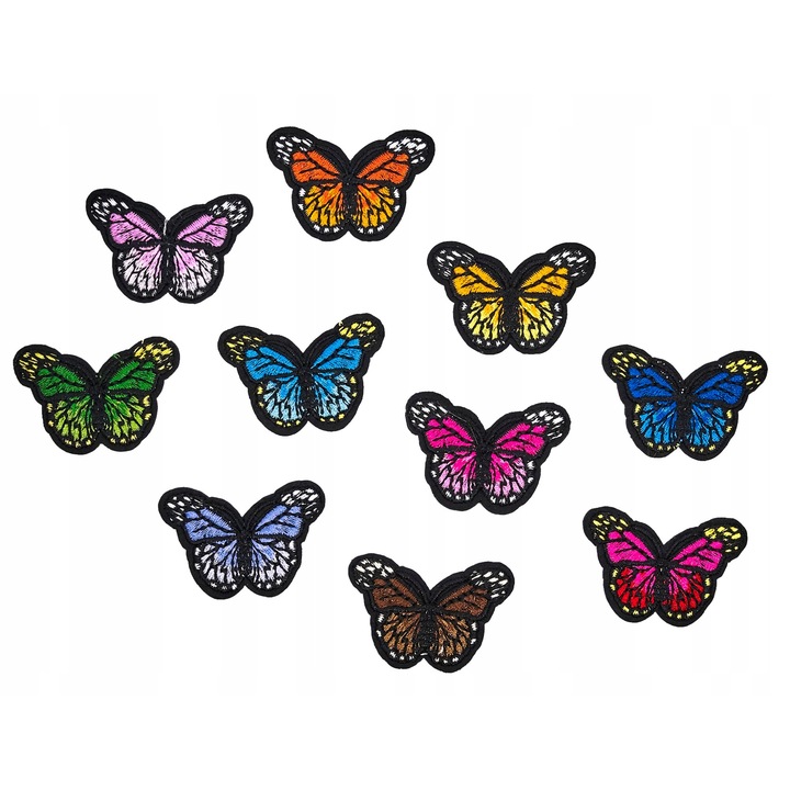 Petic Textil, Little Angel, Z155, Textil, Multicolor, fluturi, set de 10 bucati