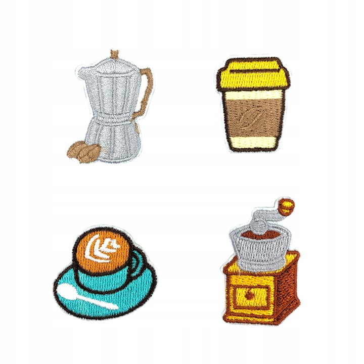 Petic Textil, Little Angel, Z195 set, cafea, bautura de cafea, 4 bucati, Multicolor