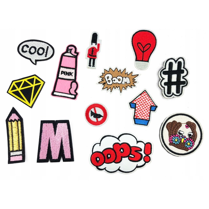 Petic Textil, Little Angel, Z115, Set de 13 bucati, diverse, zel, boom, Multicolor