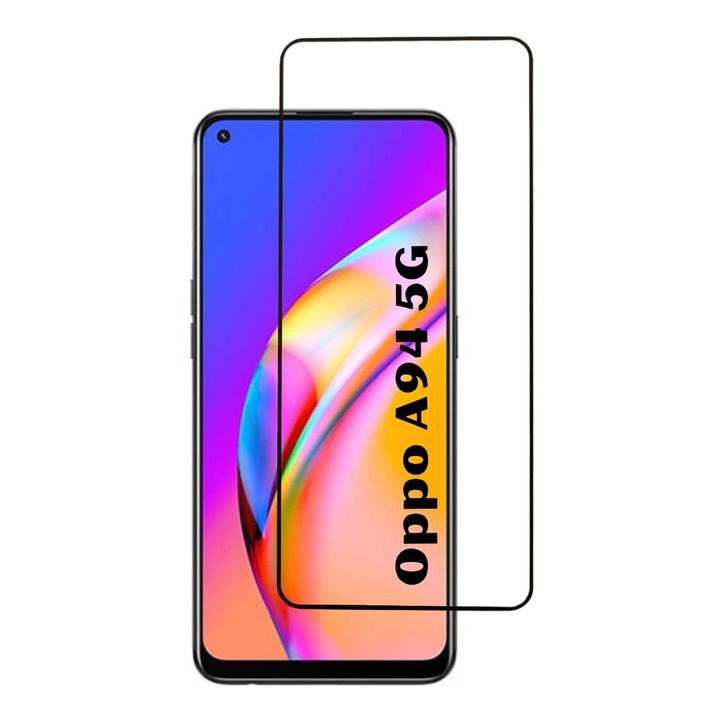 Folie de Protectie din Sticla compatibila cu Oppo A94 5G cu Kit Montare Inclus, Adeziv pe toata suprafata, Protectie Anti-Zgarieturi si Socuri