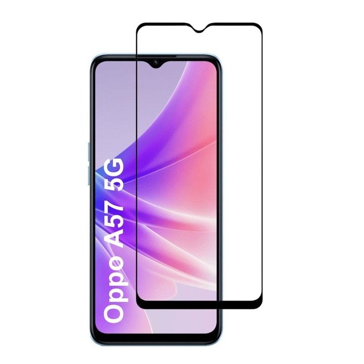 Folie de Protectie din Sticla compatibila cu Oppo A57 5G cu Kit Montare Inclus, Adeziv pe toata suprafata, Protectie Anti-Zgarieturi si Socuri