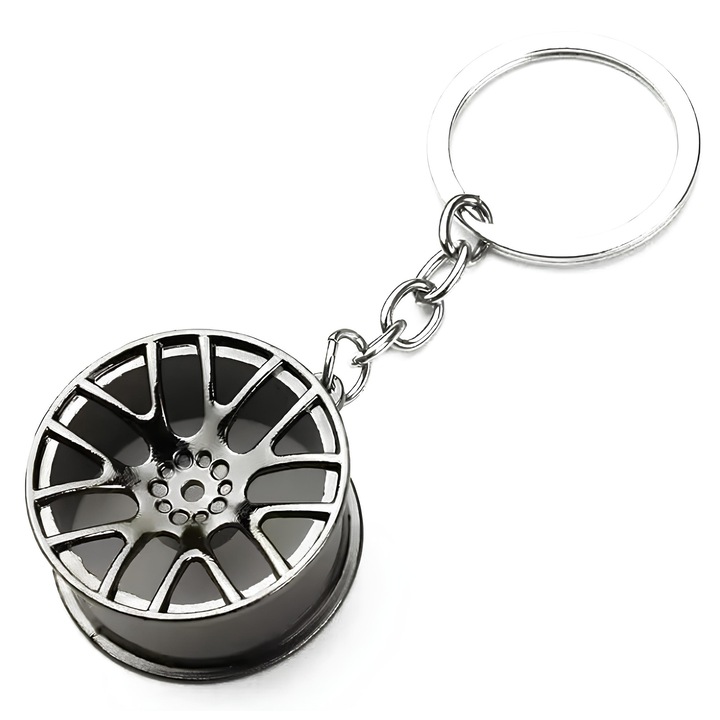 Autófelni kulcstartó, autó / motor / ház / garázs kulcsok, fémes, fémes szürke