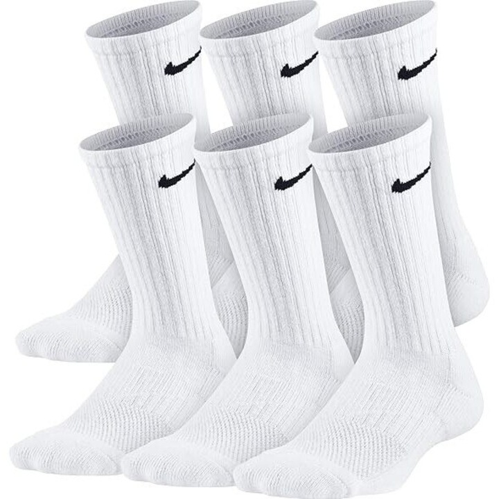 Комплект от 6 чифта спортни чорапи Nike Cushion Crew, памук, 38-42 EU, бели