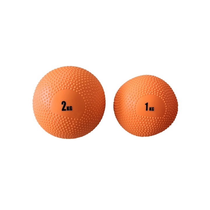 Комплект медицински топки 1-2 кг пълни с пясък марка One Dream Orange