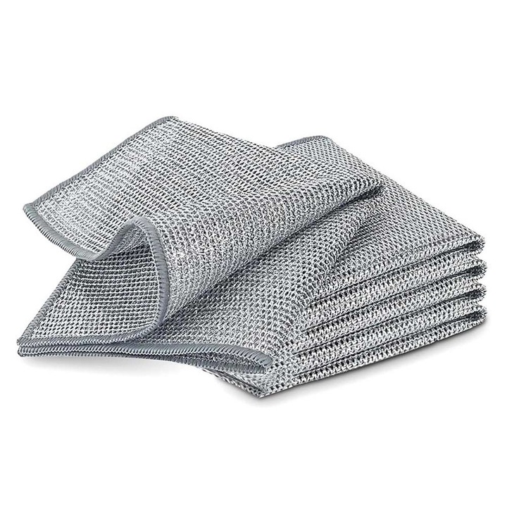 Set 5 lavete din microfibra cu doua straturi, anti-zgarieturi, 20x20cm, pentru vase si suprafete de bucatarie