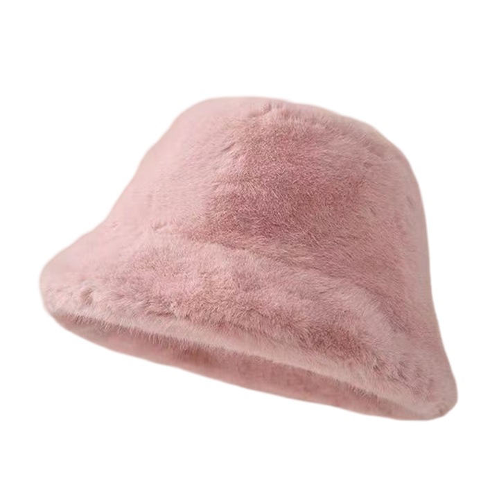 Caciula din blana artificiala Jormftte, bej, dimensiuni 55-59cm x 24cm, set 1 buc.