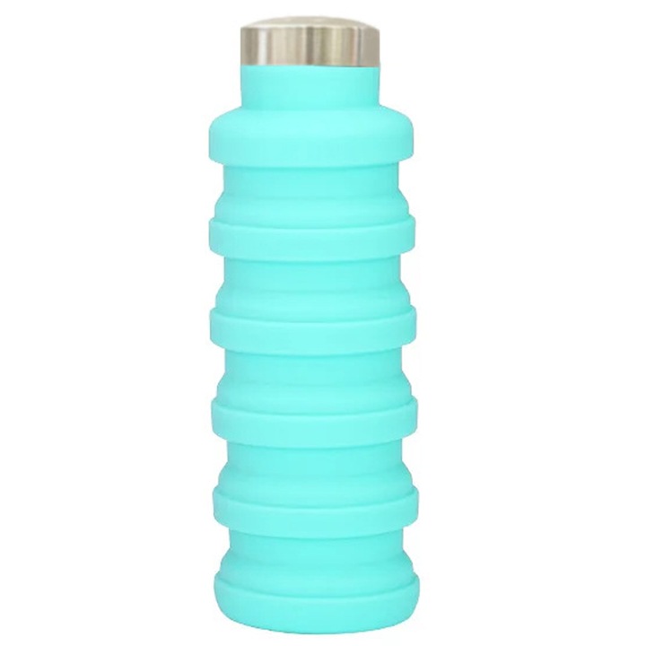 Összecsukható vizespalack, szilikon, zöld, Enforose