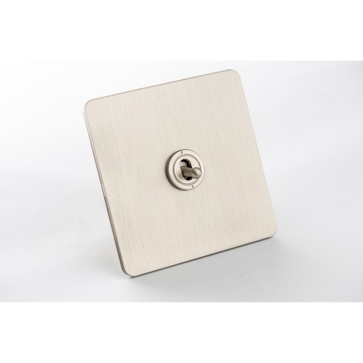 Intrerupator metalic Nickel Brushed Essence, Vichema 1Gang 2Way, doza cadou