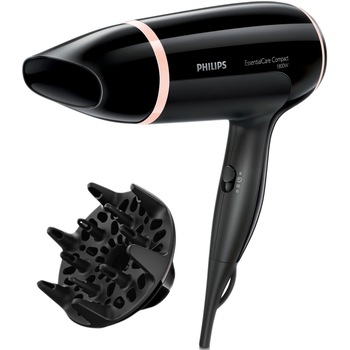 Uscator de par Philips Essential Care, 1800 W, Negru/Roz Uscator de par Philips Essential Care, 1800 W, Negru/Roz