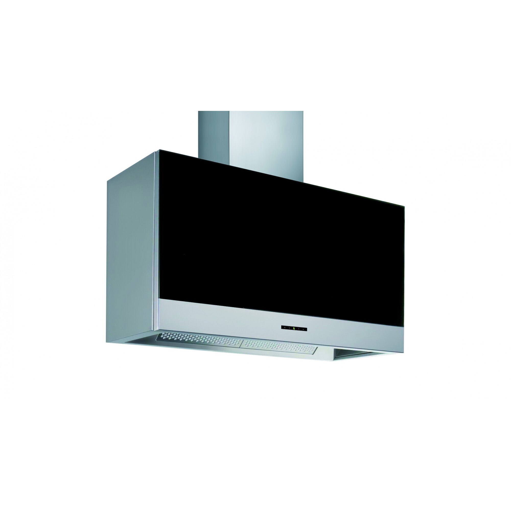 Hota decorativa Pyramis REFLETO PLUS, putere de absorbtie 623mc/h, Touch control, 1 motor, 80cm, Sticla neagra si inox