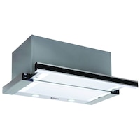Hota incorporabila telescopica Pyramis SLIDING 1144BGX, putere de absorbtie 638mc/h, 1 motor, 60cm, Inox si sticla neagra