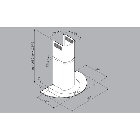 Hota decorativa Pyramis LUCIDO, putere de absorbtie 568mc/h, 1 motor, display color, 60cm, Inox si Sticla transparenta