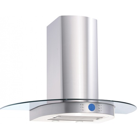 Hota decorativa Pyramis LUCIDO, putere de absorbtie 568mc/h, 1 motor, display color, 60cm, Inox si Sticla transparenta