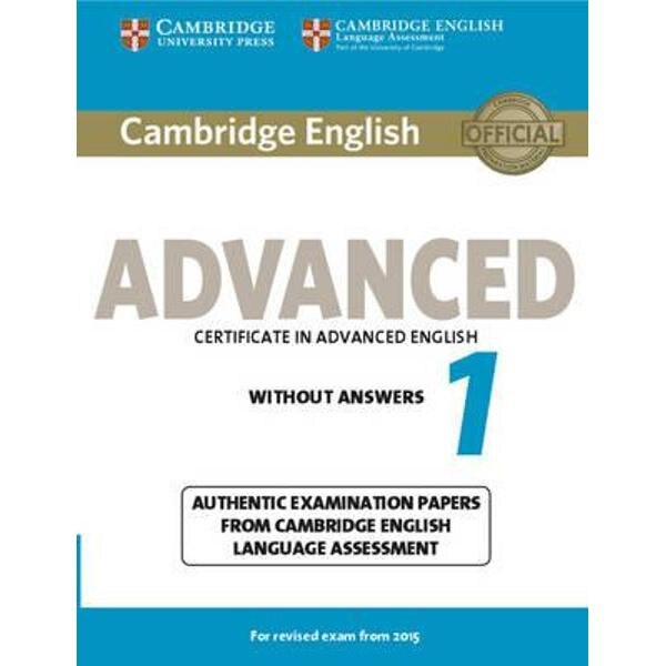 Cambridge English Advanced 1 for Revised Exam from 2015 Stud