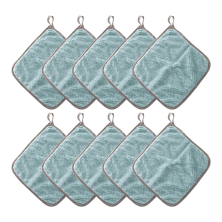 Комплект от 10 домакински кърпи, тъкани от памук за бърсане, прах, 25x25 см