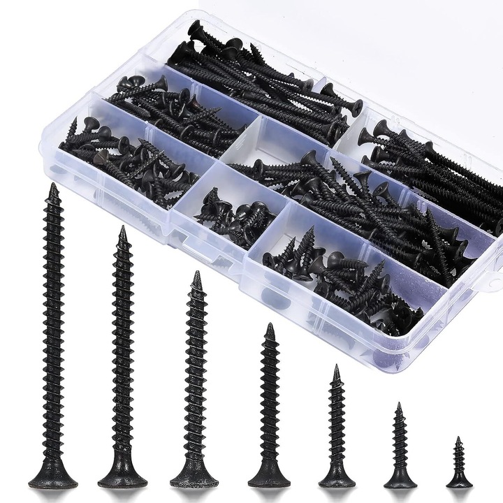 Set de suruburi autofiletante Demine, negru