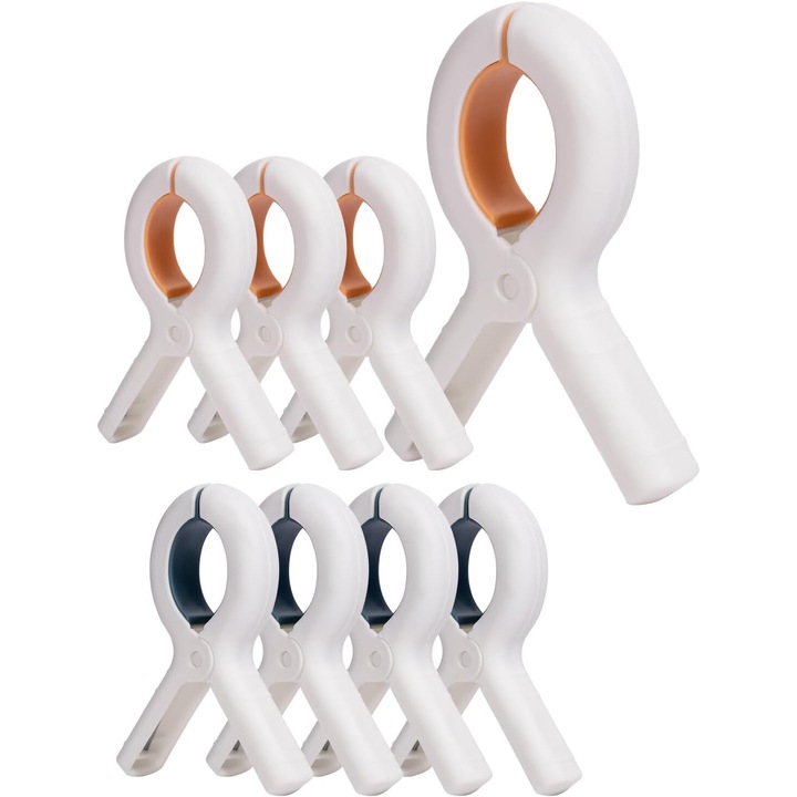Set 8 carlige rufe KUNSANM, plastic, cu pad anti-alunecare