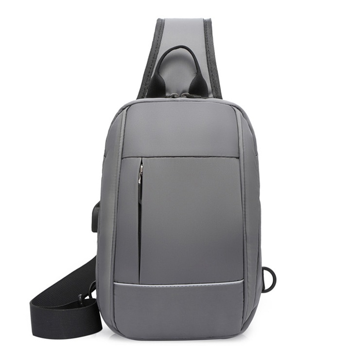 Rucsac QttvbTna, Oxford, multifunctional, gri, 28x19x11cm
