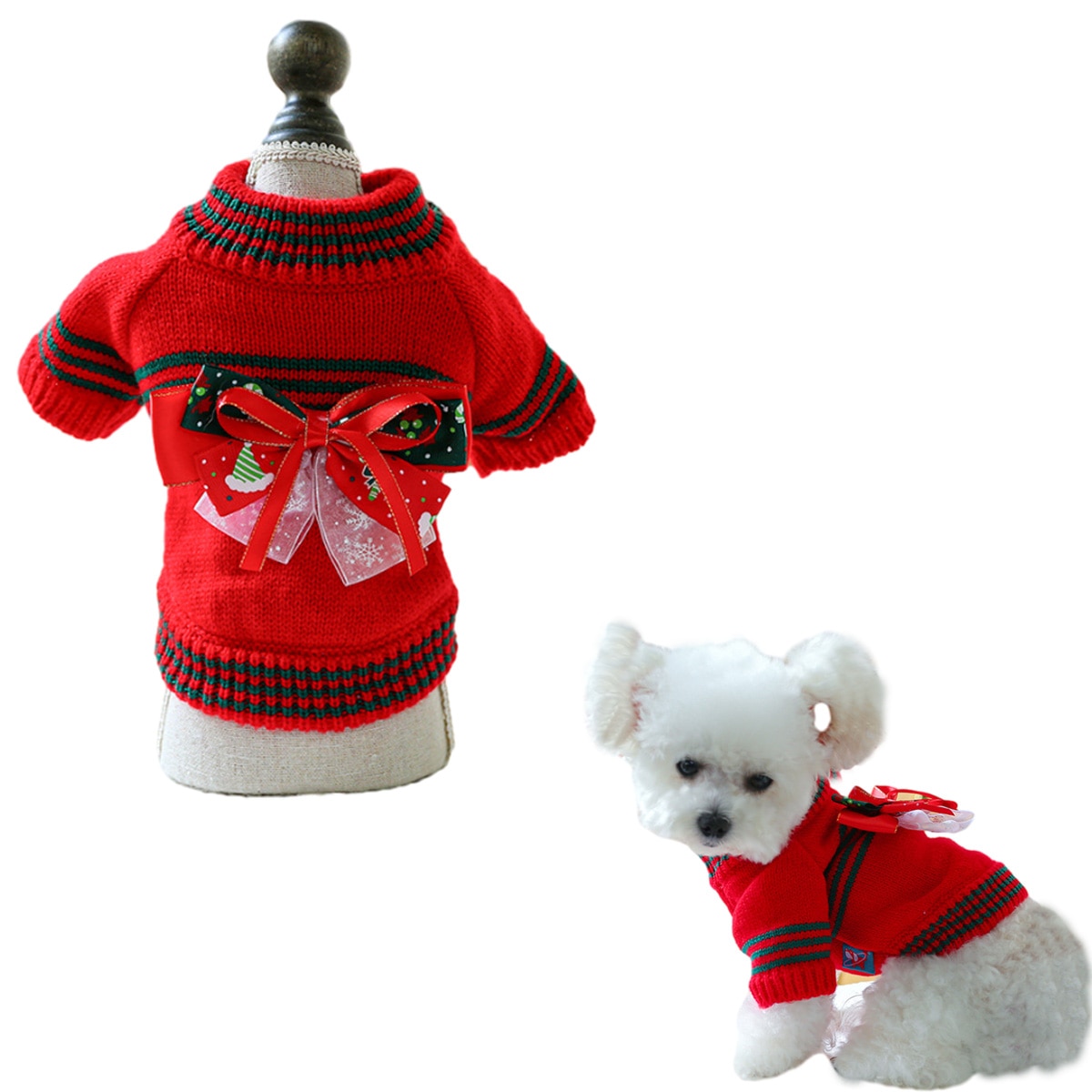 Rochie pentru caini, QttvbTna, rosie, M, poliester