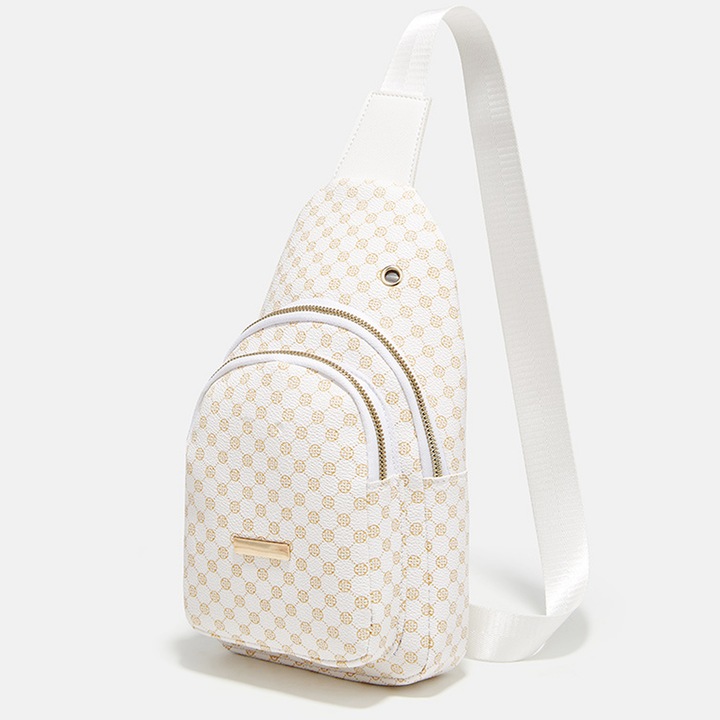 Női mellkas táska, QttvbTna, ökológiai bőr, leopárdmintás, 16x9x29cm