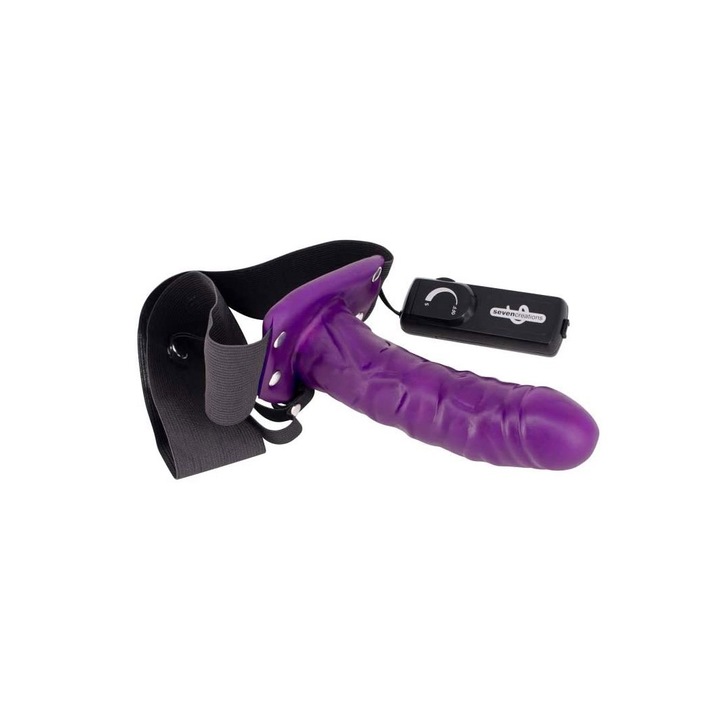 Strap On unisex cu Dildo Inclus Seven Creations, Alias Female Violet, 15 cm