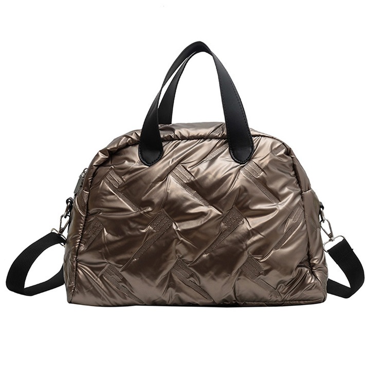Jormftte keresztpántos táska, steppelt, khaki, 34x14x24cm, 420g