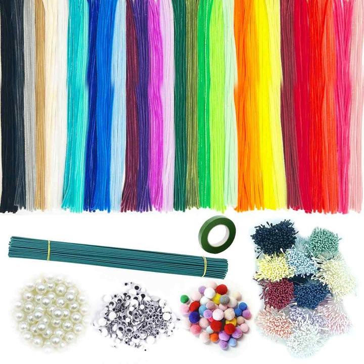 Curatatoare de tevi pentru mestesuguri, 300 de bucati, curatatoare de tevi lungi 30 cm x 7 cm, curatatoare de tevi pentru mestesuguri