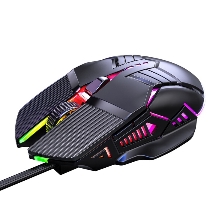 Mouse gaming cu fir pouse birou si acasa, receptor USB, iluminare RGB reincarcabil M11