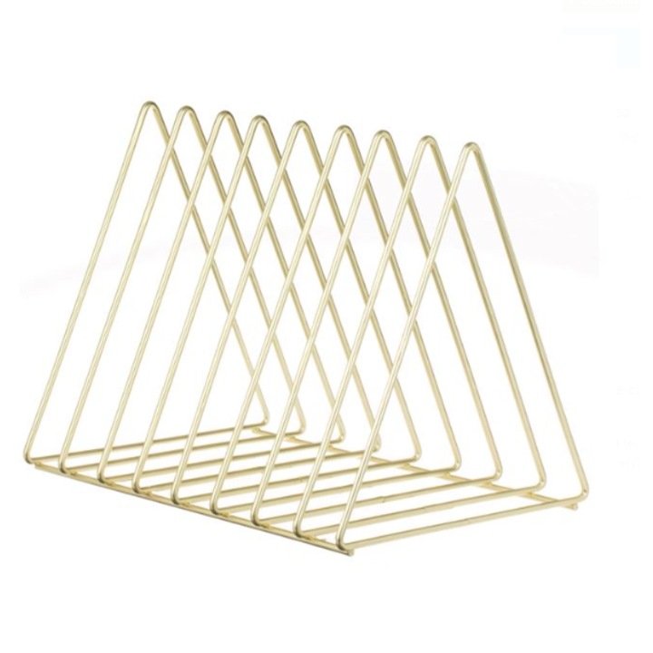 Suport pentru documente, BURRAQ, Metal, 8 Compartimente, Auriu