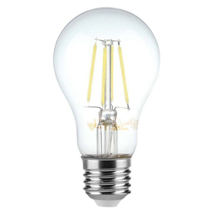 Крушка E27 A60 Димируема Led нажежаема жичка, топло бяло 8W