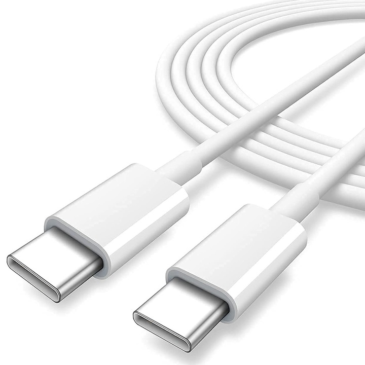 Töltőkábel, APPLE mobiltelefonokhoz PD20W gyorstöltő kábel 1 méter C típustól C típusig fehér